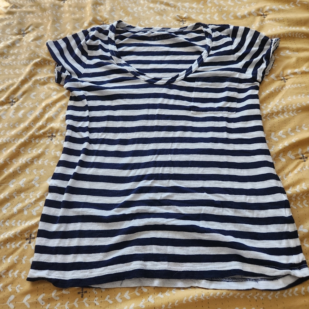 Striped Navy and White Top